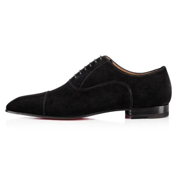 Christian Louboutin Greggo Flat Black Suede Lace Up Oxford  display picture 3